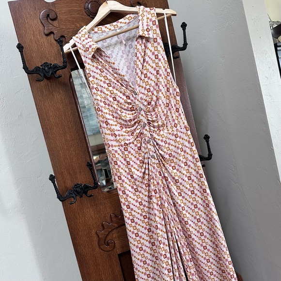 FREE PEOPLE Shayla Wide Leg Geometric Jumpsuit - Picture 7 of 15